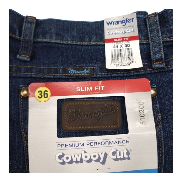 Wrangler Slim Fit Cowboy Cut Premium Performance Jeans 44x30 Flex Moisture Wick - Picture 11 of 12